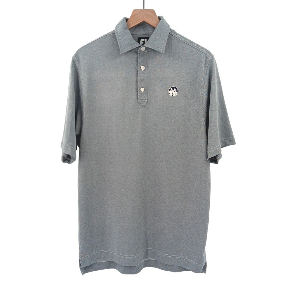 FootJoy Polo Shirt Mens Large Gray Polyester The Consession Golf Logo 43x32